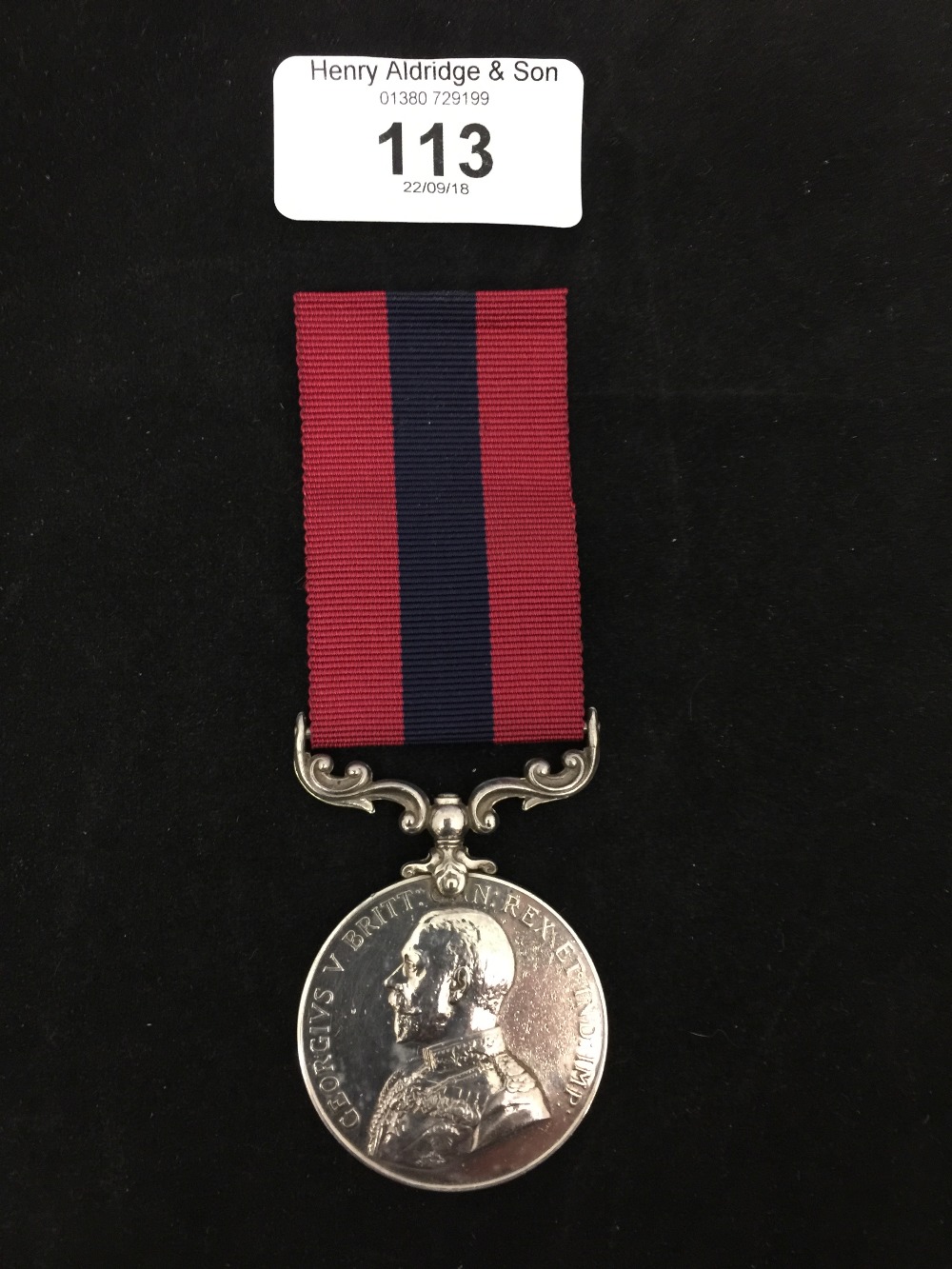 Medal - George V: D.C.M. to 881 SGT W.T. Williams 18 Middlesex Regt.