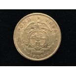 South African gold half pound 1895. 4gms.