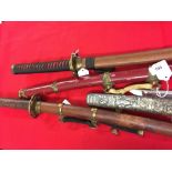 Edged Weapons: Reproduction Japanese swords x 4.