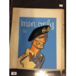 Edward Sylvester Hynes 1897-1982: Military WWII original artwork for "Men Only" magazine. Design: