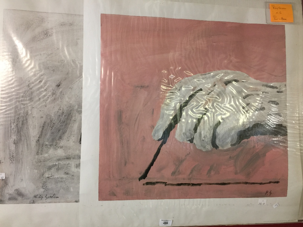 Prints: Philip Guston 1913-1980. Private collection 1968 'Book', 'Paw'. 23¼ins. x 22ins. (2).