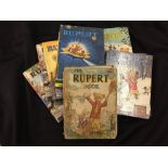 Books - Children's: "Rupert the Bear" annuals 1941, 1966, 1967, 1968, 1969, 1974 & 1975. Some