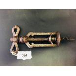 Corkscrews/Wine Collectables: Rare 18th cent. Italian seal corkscrew. Wing nut with an early