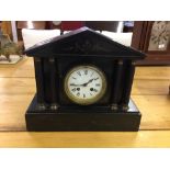 19th cent. French marble mantel clock, the movement stamped Marti.