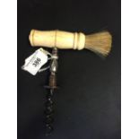 Corkscrews/Wine Collectables: Single screw, turned baluster & faceted shank, bone handle with