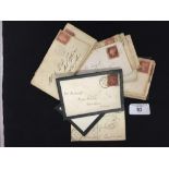 Stamps: 1d Reds 23 1858 Sg43 1d Reds on covers with a date range from 1867-1879, good used - fine