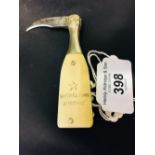 Corkscrews/Wine Collectables: Champagne bottle, ivory body over steel, 2 blades, marked Moet &