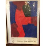 Sporting Posters: Serge Poliakoff Munich Olympic Games 1972, signed in plate. 40ins. x 25½ins.