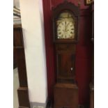 19th cent. Longcase Clock: William Bishop 1842-59, Trowbridge, Wiltshire. Mahogany, 8 day
