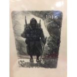 Lithographic Prints: Théopile Alexandre Steinlen (1859-1923) military WWI "The Soldier, 1916" 13½