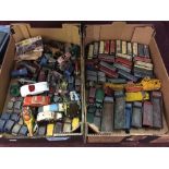 Toys: Diecast play worn, mainly dinky toys, includes Singer roadster, yellow body, commercial van,