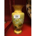 19th/20th cent. Ceramics: Lambeth Doulton baluster vase, decorated in white spring flowers ground, a