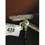 Corkscrews/Wine Collectables: Late 19th cent. American silver pocket corkscrew complete with