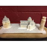19th cent. Grand Tour, Souvenirs of Pisa: Finely carved alabaster models of the Baptistry, The