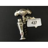 Corkscrews/Wine Collectables: 18th cent. Dutch silver pocket corkscrew with shell and scroll
