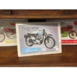 Transport: Reproduction motor cycle metal signs for Ducati 900cc, Triumph Bonneville and Norton
