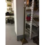 20th cent. Lighting: Brass standard lamp in the form of a Corinthian plinth & column. Square base