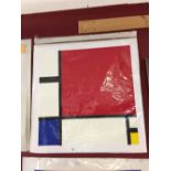 Colour Lithograph: Piet Mondrian (1872-1944) 1997 print. Composition with red, blue & yellow. 24¼