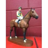 Beswick: Lester Piggott on Nijinsky standing on a plinth.