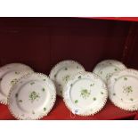 19th cent. Danish porcelain export, Copenhagen back stamp, pattern No. 7/1085, ribbon plate hand