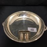 WHITE STAR LINE: First Class serving tureen lid 6½ins. Plus a White Star Line napkin ring with