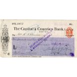 R.M.S. TITANIC: Relief fund cheque to Mrs M.A. Ransom relating to saloon steward James Ransom of