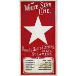 WHITE STAR LINE: Royal & United States Mail Steamers 1907 soft cover brochure, covering all three