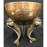 **R.M.S. LUSITANIA: Extremely rare WWI bronze trench art souvenir related to the sinking of the