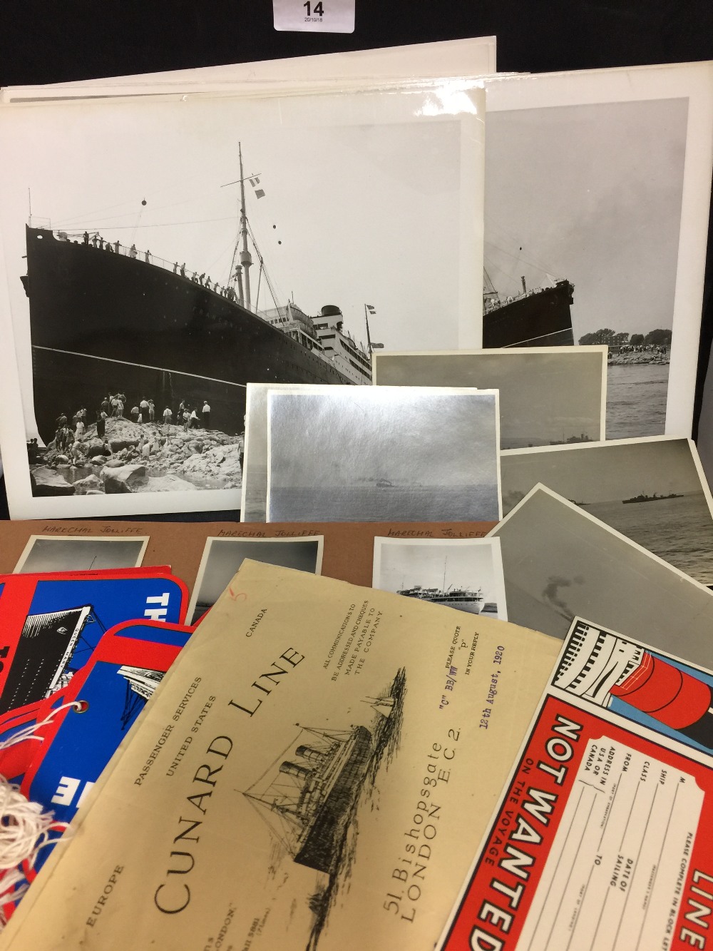 OCEAN LINERS: Cunard Line ephemera 1920s - 1990s. Passenger lists (First Class) 1960s, telegrams,