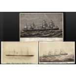 WHITE STAR LINE: Rare late 19th century White Star Line Carte de Visite cabin plans for the