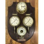 OCEAN LINER/UNION CASTLE: Rare collection of brass engine room instruments together with the ship'