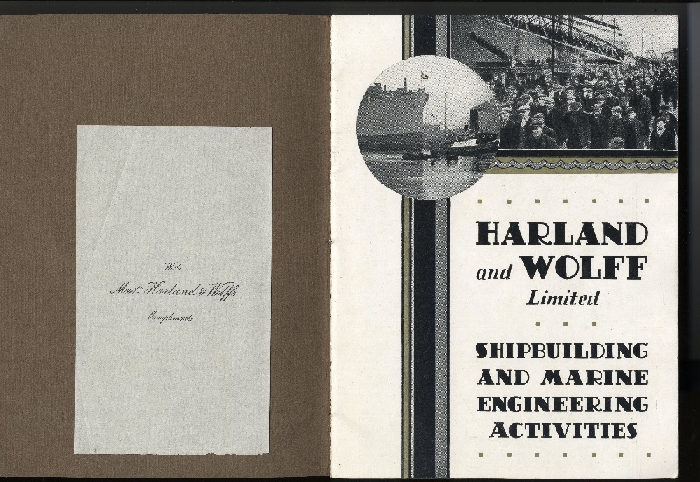 HARLAND AND WOLFF: Extremely rare Harland & Wolff promotional brochure. This rare soft-bound