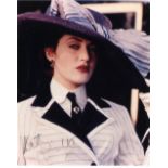 R.M.S. TITANIC: Colour photograph of Rose De Witt Bukater, signed Kate Winslet, with some fading.