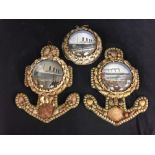 **R.M.S. TITANIC: Collection of three post-disaster shell in memoriam pieces.