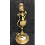 MARITIME: Brass gimble lamp, stamped ER COM. 13½ins.