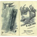 WHITE STAR LINE: Late 19th century promotional pamphlet for sailings Liverpool & New York via