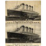 **R.M.S. TITANIC: Post-disaster postcards of the ill-fated liner, plus a good John Adams card of