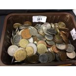 Coins: Pre decimal GB, Euros, Kroner, Deutsche Mark, USE, Malay and many other world coins (1 tub).