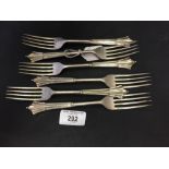 Hallmarked Silver: Dessert forks, Albany pattern, London 1914. Francis Stebbings. 11oz.