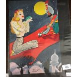 Edward Sylvester Hynes Irish 1897 - 1982: Magic Carpet Humour, original artwork for the cover of "