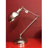 20th cent. Three way adjustable nickel plated desk lamp.