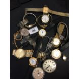 Watches: Gents and ladies wristwatches (15), and 2 pocket watches.