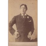 **Oscar Wilde: Cabinet photograph/card half-length portrait by Alfred Ellis, showing the poet in a