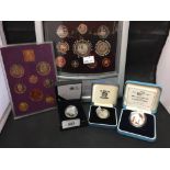 Coins: 1995 50th anniversary of the U.N silver proof £2, 1995 proof £1 Welsh, 2010 London £1