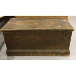 19th cent. Pine blanket box. 37ins. x 17½ins. x 19ins.