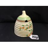 20th cent. Ceramics: Art deco Clarice Cliff, hand painted, Newport Pottery preserve/honey pot with