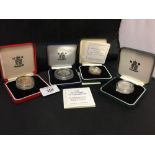 Coins: 1994 silver proof £2 (bank tercentenary), 1997 silver Piedfort £2, 1999 Rugby World cup £2,