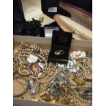 Costume Jewellery: Includes strings of pearls, cufflinks including Masonic, other necklaces,