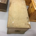 19th cent. Pine blanket box. 40ins. x 23ins. x 20½ins.