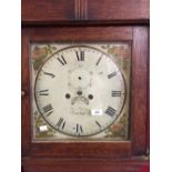 19th cent. Oak Clocks: John Parry Ruthlin (Wales) 1828-1844 8 day grandfather clock with painted